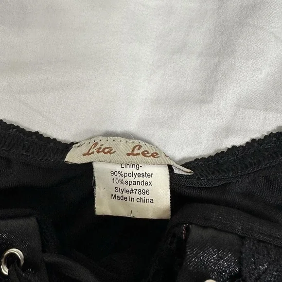 Vintage y2k Lia Lee black/pink lace up mesh corset top - Picture 4 of 5